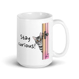 Stay Curious! Daily Motivational Mug, Inspirational Ceramic Mug 15 oz DenBox