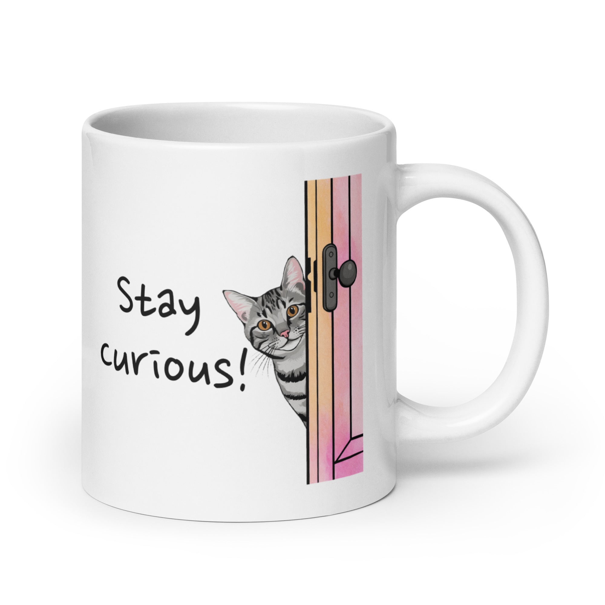 Stay Curious! Daily Motivational Mug, Inspirational Ceramic Mug 20 oz DenBox