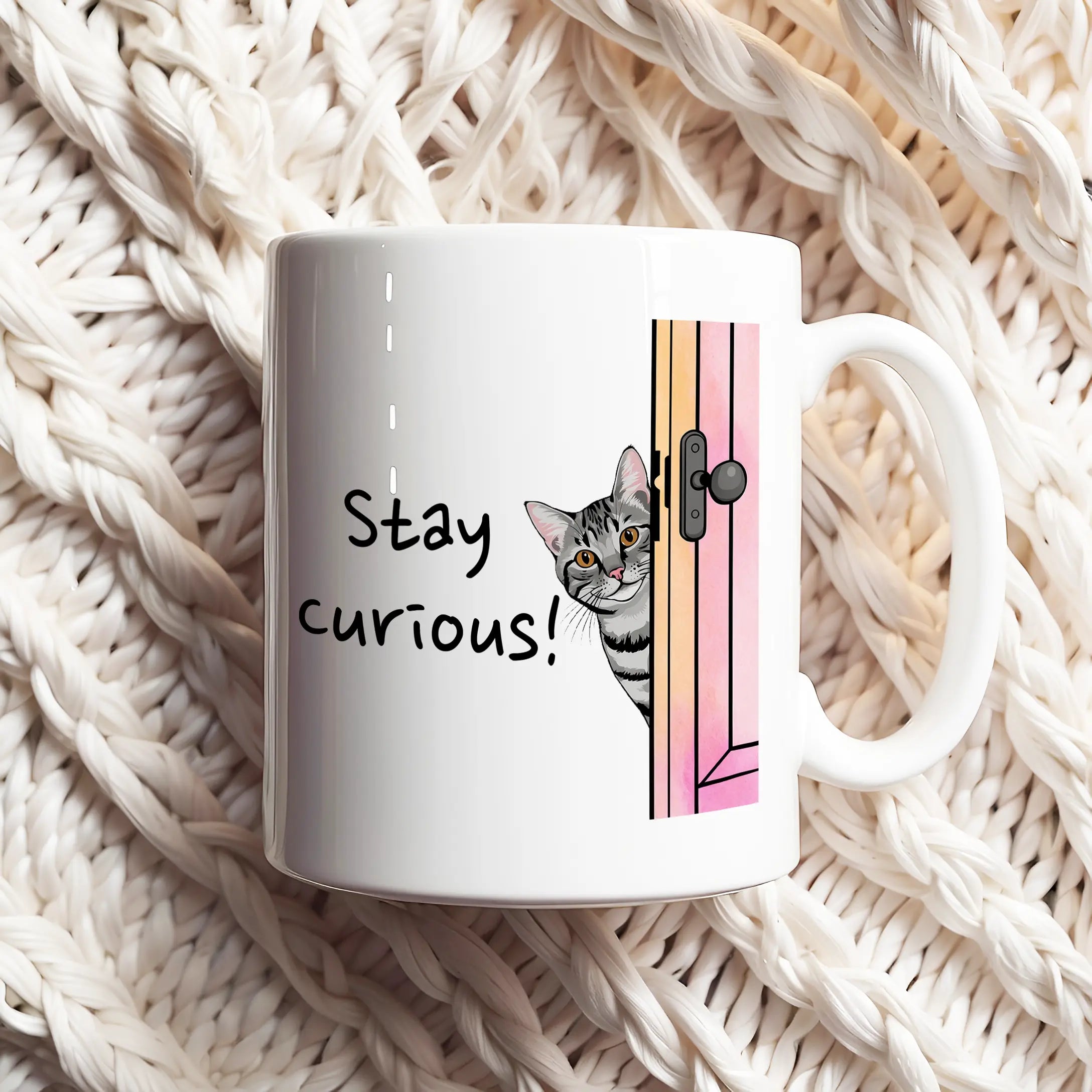 Stay Curious! Daily Motivational Mug, Inspirational Ceramic Mug DenBox