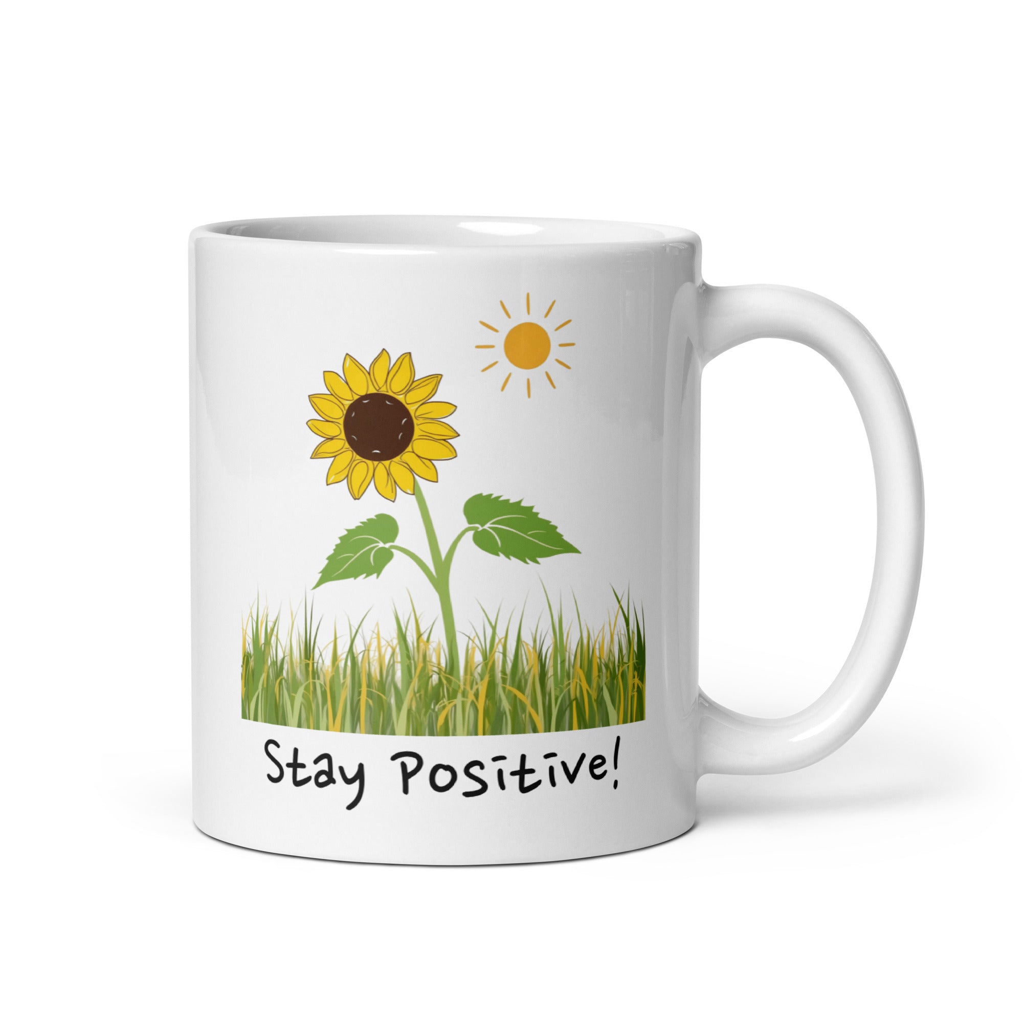 Stay Positive! Daily Motivational Mug, Inspirational Ceramic Mug 11 oz DenBox