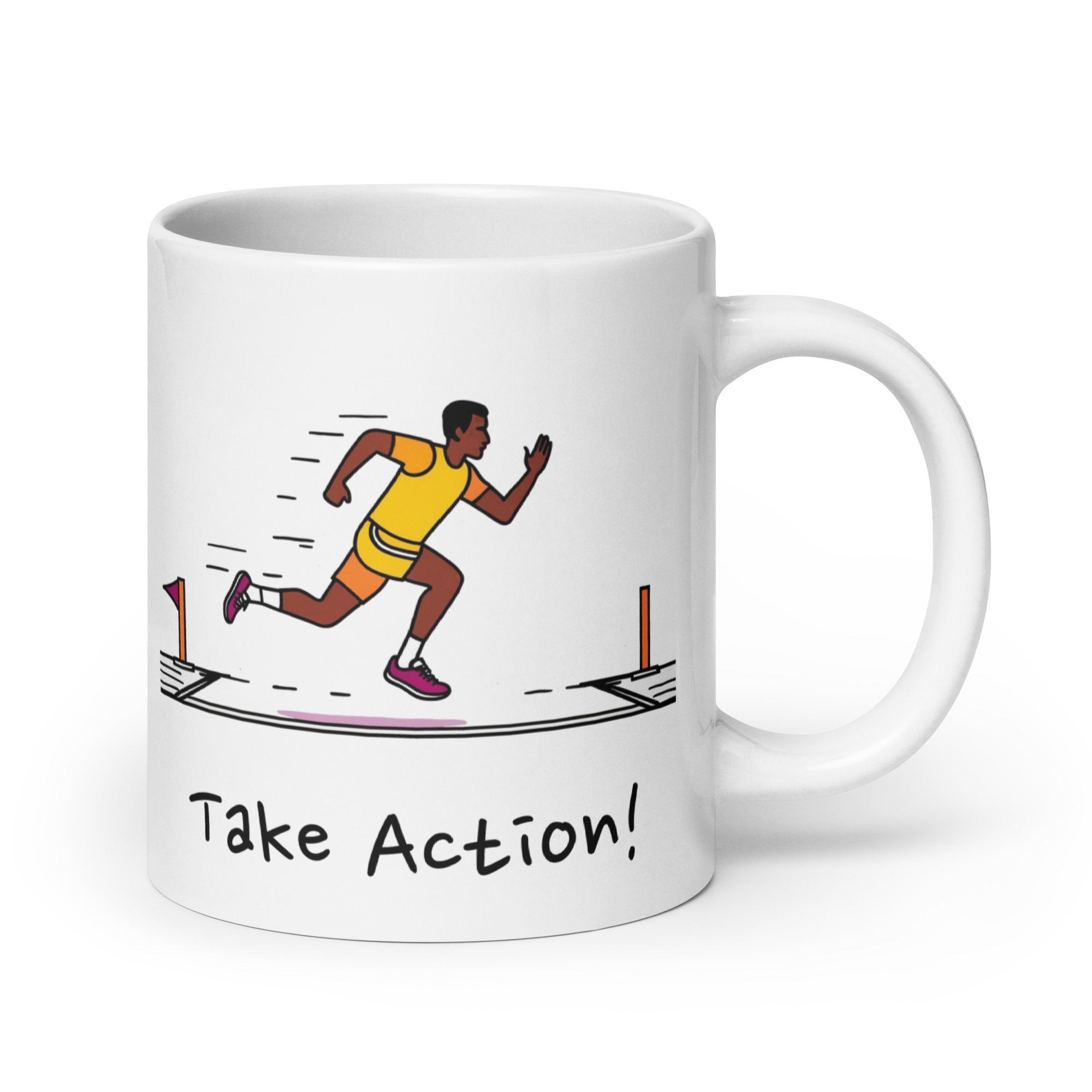 Take Action! Daily Motivational Mug, Inspirational Ceramic Mug 20 oz DenBox