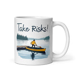 Take Risks! Daily Motivational Mug, Inspirational Ceramic Mug 11 oz DenBox