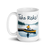 Take Risks! Daily Motivational Mug, Inspirational Ceramic Mug DenBox