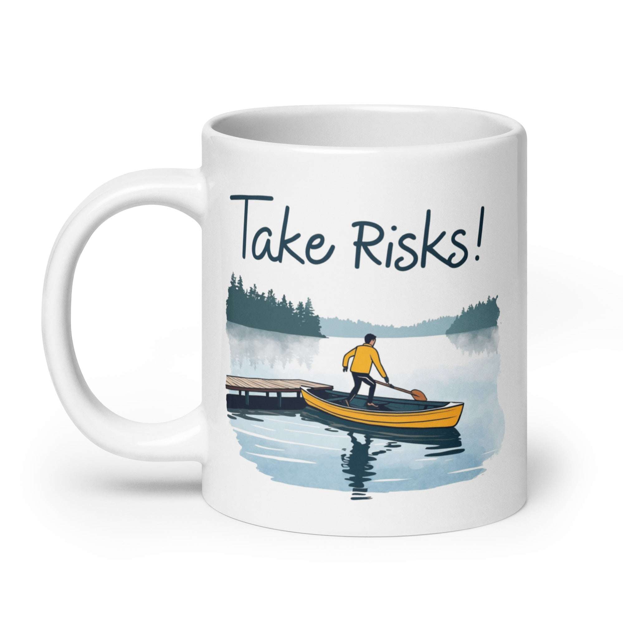 Take Risks! Daily Motivational Mug, Inspirational Ceramic Mug DenBox