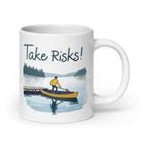 Take Risks! Daily Motivational Mug, Inspirational Ceramic Mug 20 oz DenBox