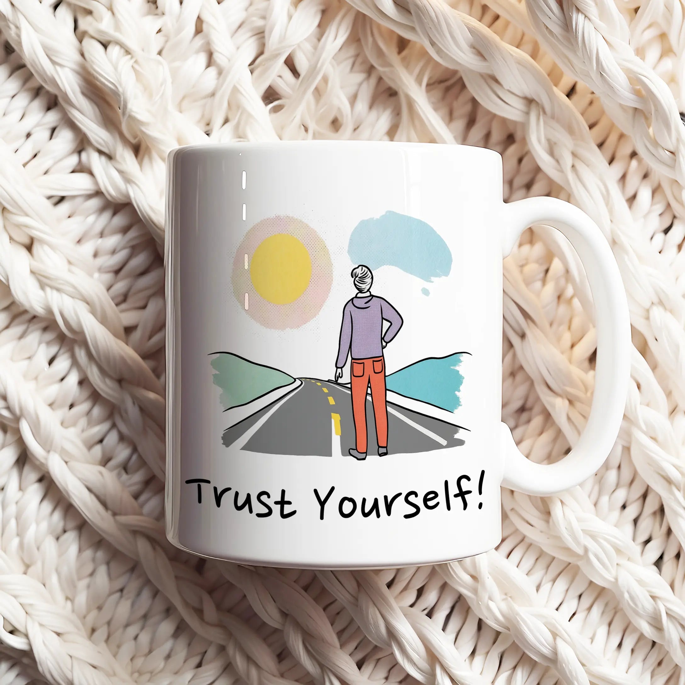 Trust Yourself! Daily Motivational Mug, Inspirational Ceramic Mug DenBox