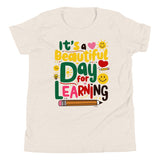 It's A Beautiful Day For Learning Youth T-Shirt - Heather Dust - DenBox