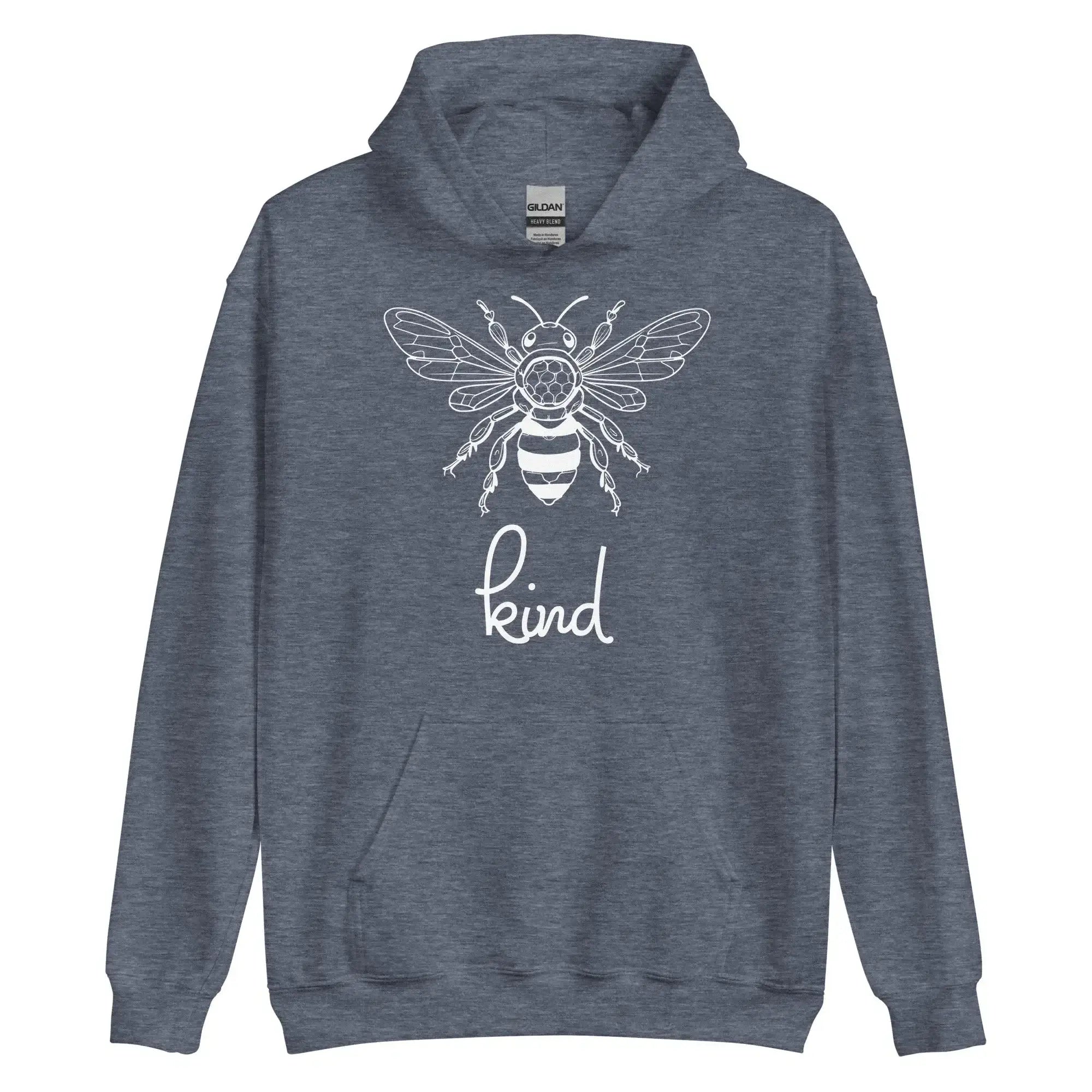 Bee Kind Hoodie, Gift For Bee Lovers Heather Sport Dark Navy 2XL L S M 3XL XL DenBox