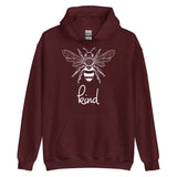 Bee Kind Hoodie, Gift For Bee Lovers Maroon 2XL S 3XL XL L M DenBox
