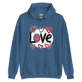 Pop-Art "Love." Hoodie, Gift for Pop-Art Lovers Indigo Blue XL 3XL L S M 2XL DenBox