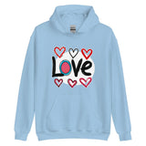 Pop-Art "Love." Hoodie, Gift for Pop-Art Lovers Light Blue 2XL S XL M 3XL L DenBox