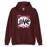 Pop-Art "Love." Hoodie, Gift for Pop-Art Lovers Maroon L 3XL S XL 2XL M DenBox