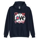 Pop-Art "Love." Hoodie, Gift for Pop-Art Lovers Navy 2XL XL M 3XL L S DenBox