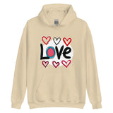 Pop-Art "Love." Hoodie, Gift for Pop-Art Lovers Sand S M L XL 3XL 2XL DenBox