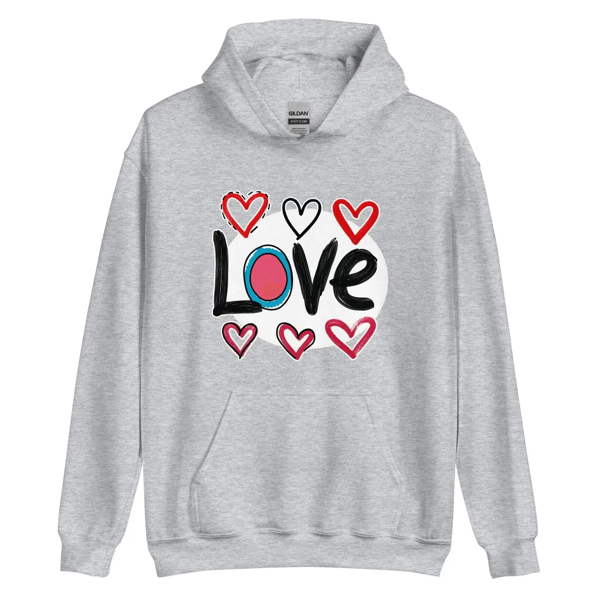 Pop-Art "Love." Hoodie, Gift for Pop-Art Lovers Sport Grey M 2XL 3XL L XL S DenBox