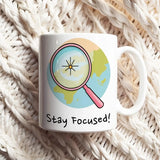 Stay Focused! Daily Motivational Mug, Inspirational Ceramic Mug DenBox