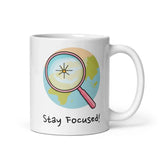 Stay Focused! Daily Motivational Mug, Inspirational Ceramic Mug 11 oz DenBox
