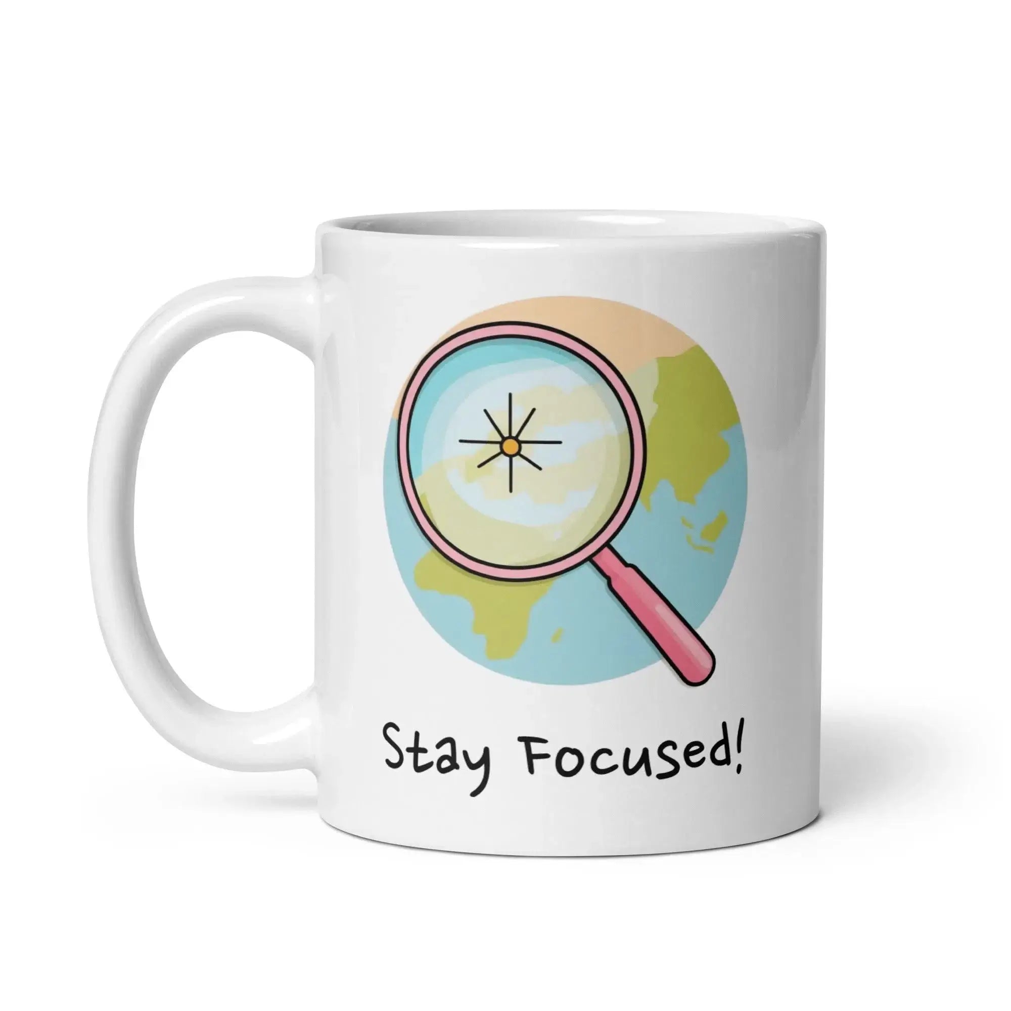 Stay Focused! Daily Motivational Mug, Inspirational Ceramic Mug DenBox