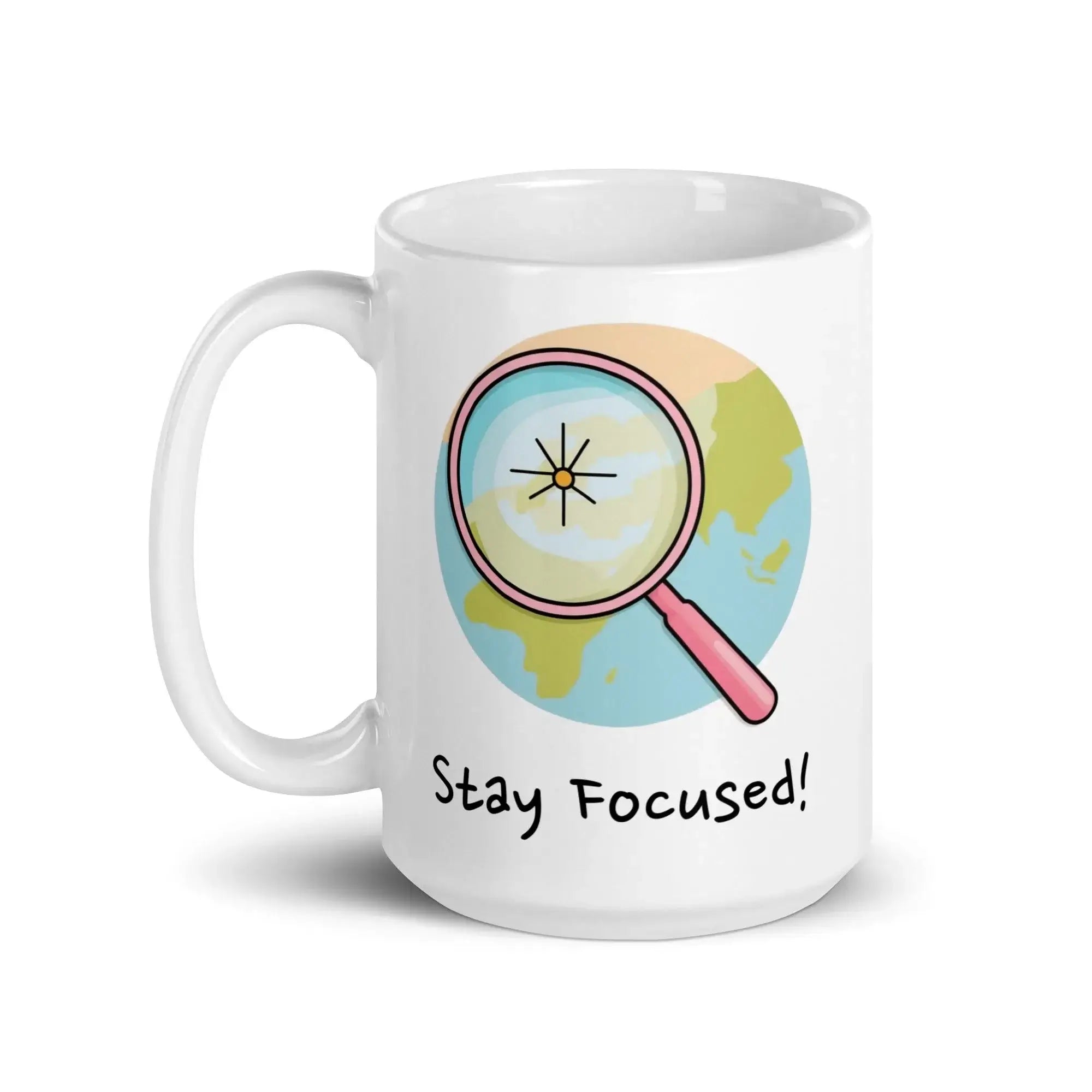 Stay Focused! Daily Motivational Mug, Inspirational Ceramic Mug DenBox