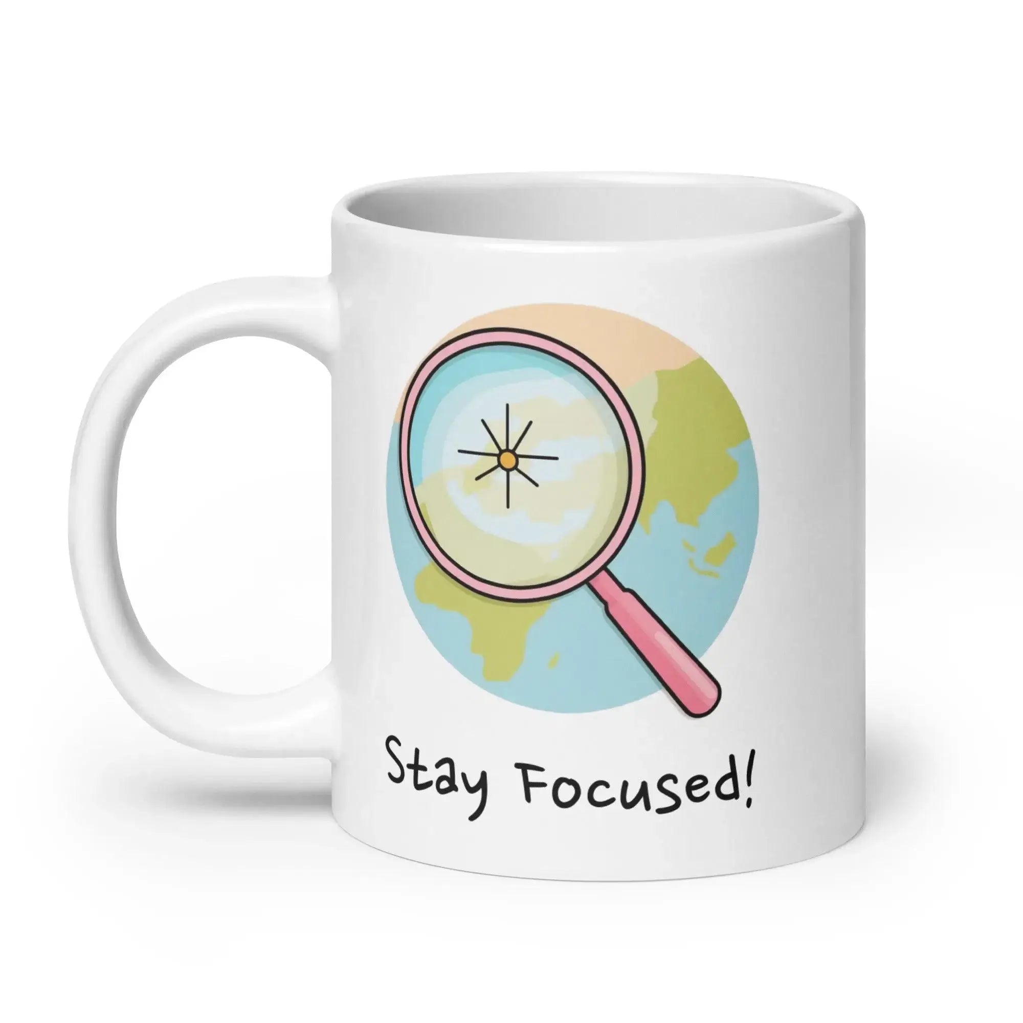 Stay Focused! Daily Motivational Mug, Inspirational Ceramic Mug DenBox