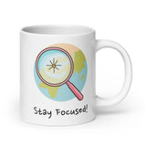Stay Focused! Daily Motivational Mug, Inspirational Ceramic Mug 20 oz DenBox
